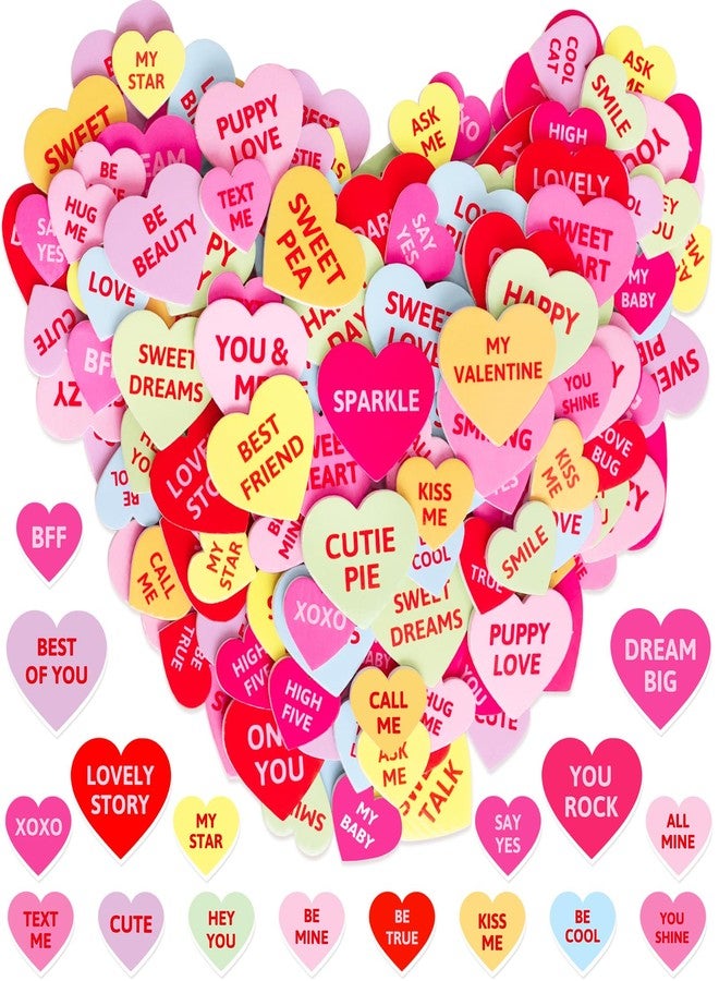 Fancy Land Valentines Day Foam Stickers Heart Shaped Conversation Sticker Colorful Decorative Labels for Valentine Crafts Scrapbook Favors Wedding Party Decoration Bridal Shower Supplies 200Pcs - Image 1